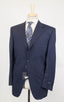 Drop 4 Striped Wool 3 Button Suit - Blue