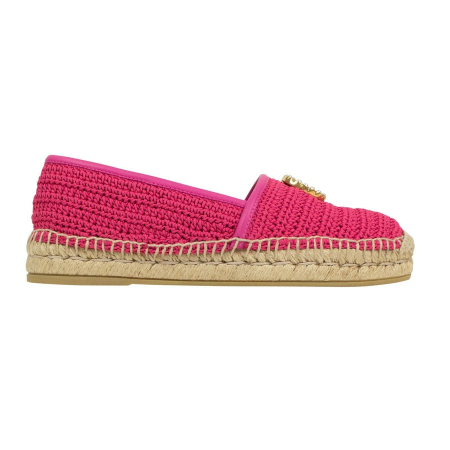 Women's Raffia Double G Espadrille Flats - Pink