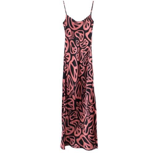 Moschino x Jeremy Scott Peace Sign Print Slip Dress - Black / Pink