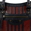 Striped Leather Classic City S Shoulder Bag - Navy And Red