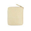 Leather Letter Embossed Square Wallet - Ivory