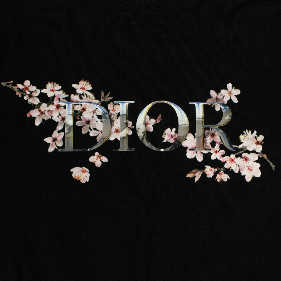 DIOR x SORAYAMA Wool Cherry Blossom Logo Sweater - Black