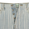 Cotton Denim 'Diag' Striped Shorts - Blue And White