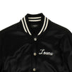 Lovers Embellished Silk Baseball Bomber Jacket - Black