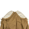 Cotton Faux Fur Hood Bomber Jacket - Natural Brown