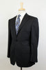 Pin Striped Wool 3 Roll 2 Button Suit - Black