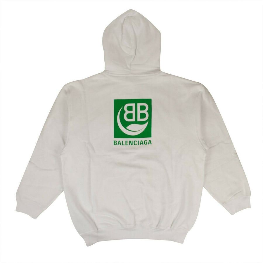 Cotton Green Logo Hoodie Sweatshirt - White