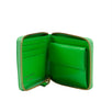 Leather Number Embossed Small Wallet - Green