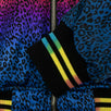 Leopard Rainbow Silk Varsity Loose Bomber Jacket