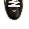 Men's Ace Embroidered Leather Sneakers - Black