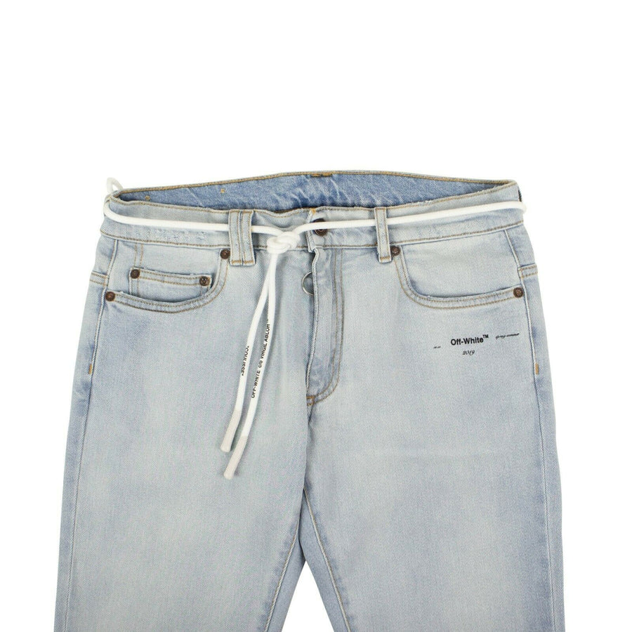 Washed Skinny Denim Pants - Light Blue