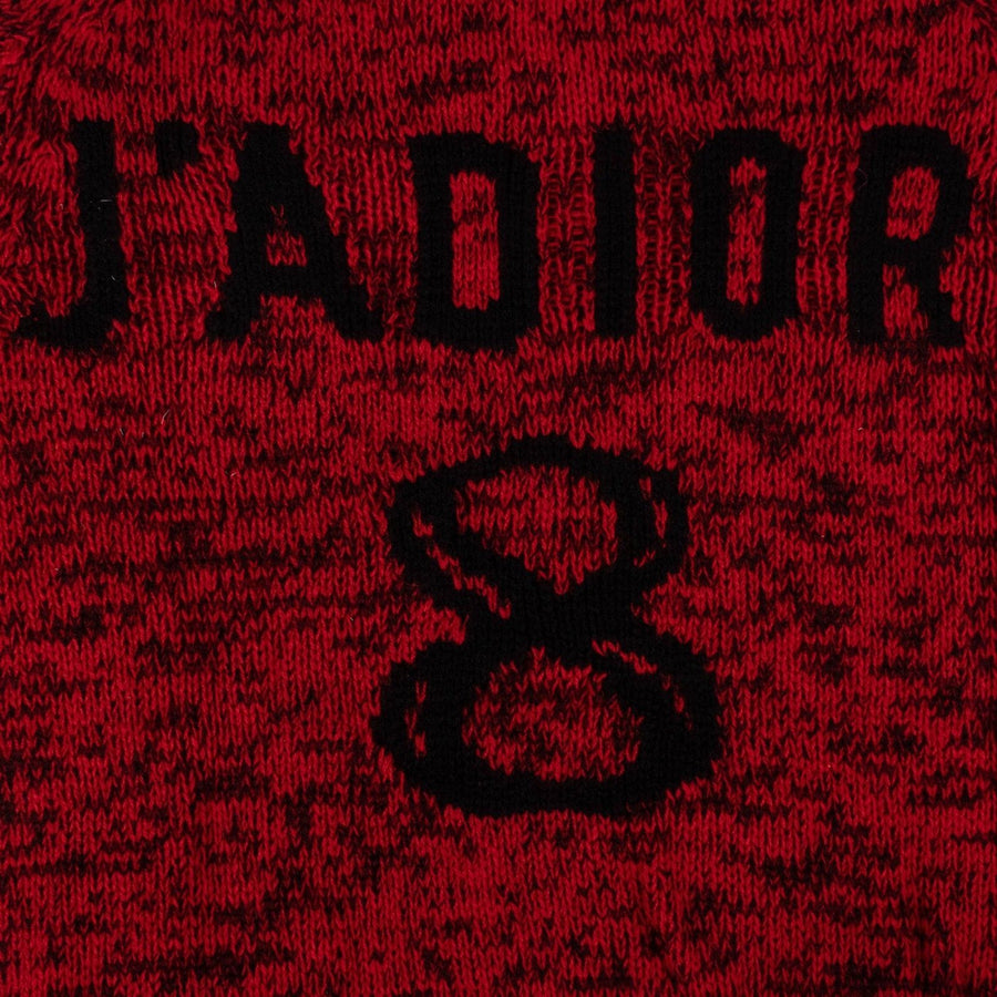 Cashmere J'ADIOR 8 Marled Knit Crewneck Sweater - Red / Black