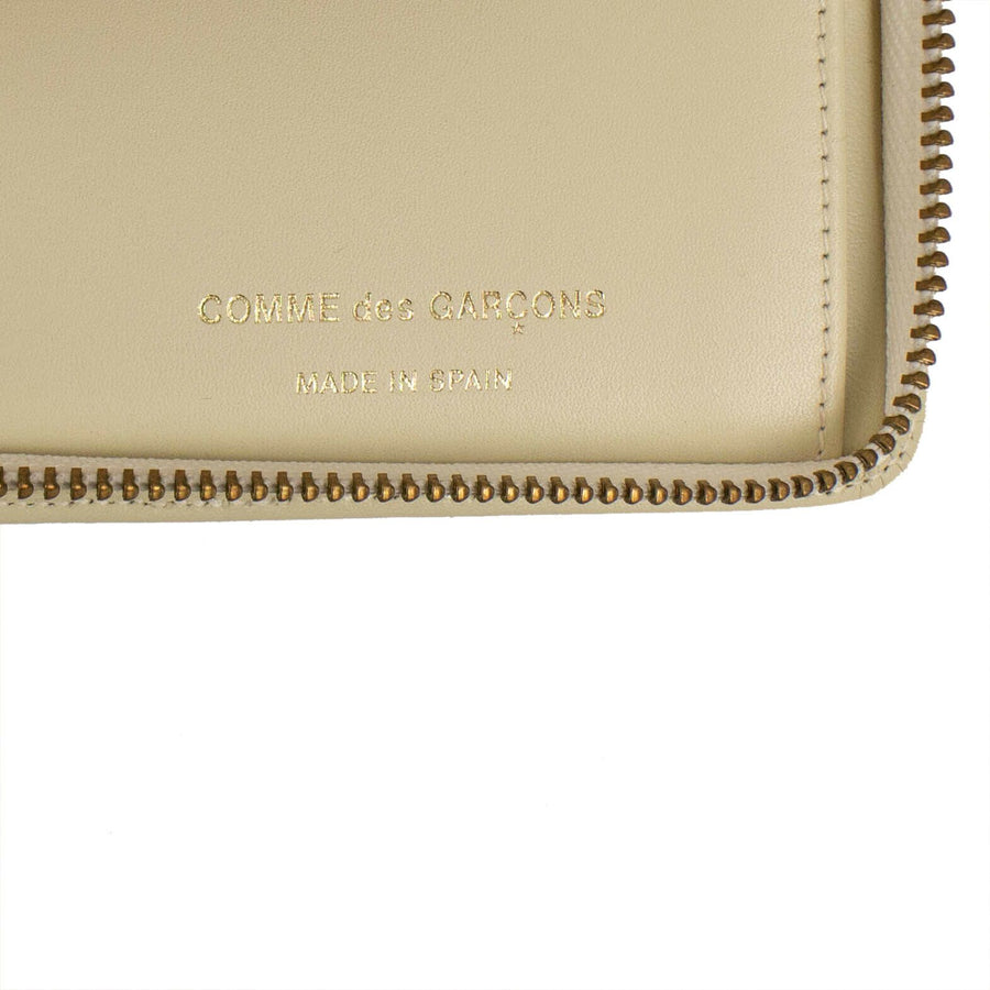 Leather Cardholder Zip Around Wallet - Ivory