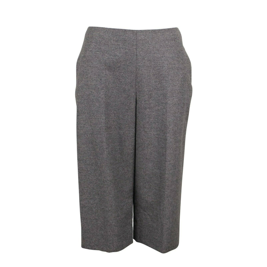 Wool Wide Leg Shorts - Heather Gray