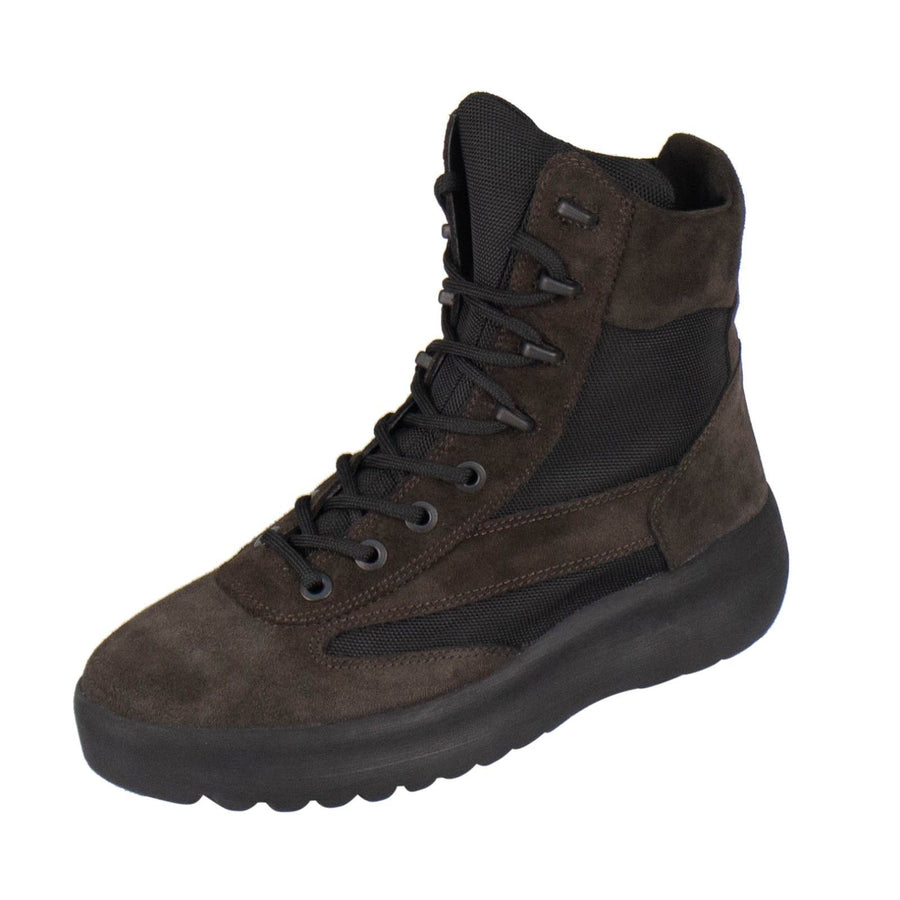 Season 5 'Oil' Thick Suede And Nylon Lace-Up Military Boots - Brown