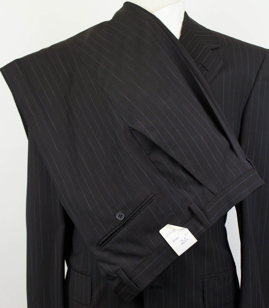 Striped Wool 3 Roll 2 Button Suit - Brown