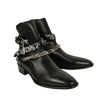 Leather Bandana Ankle Boot - Black