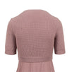 Wool Cabal Knit 3/4 Sleeve Midi Sweater Dress - Mauve