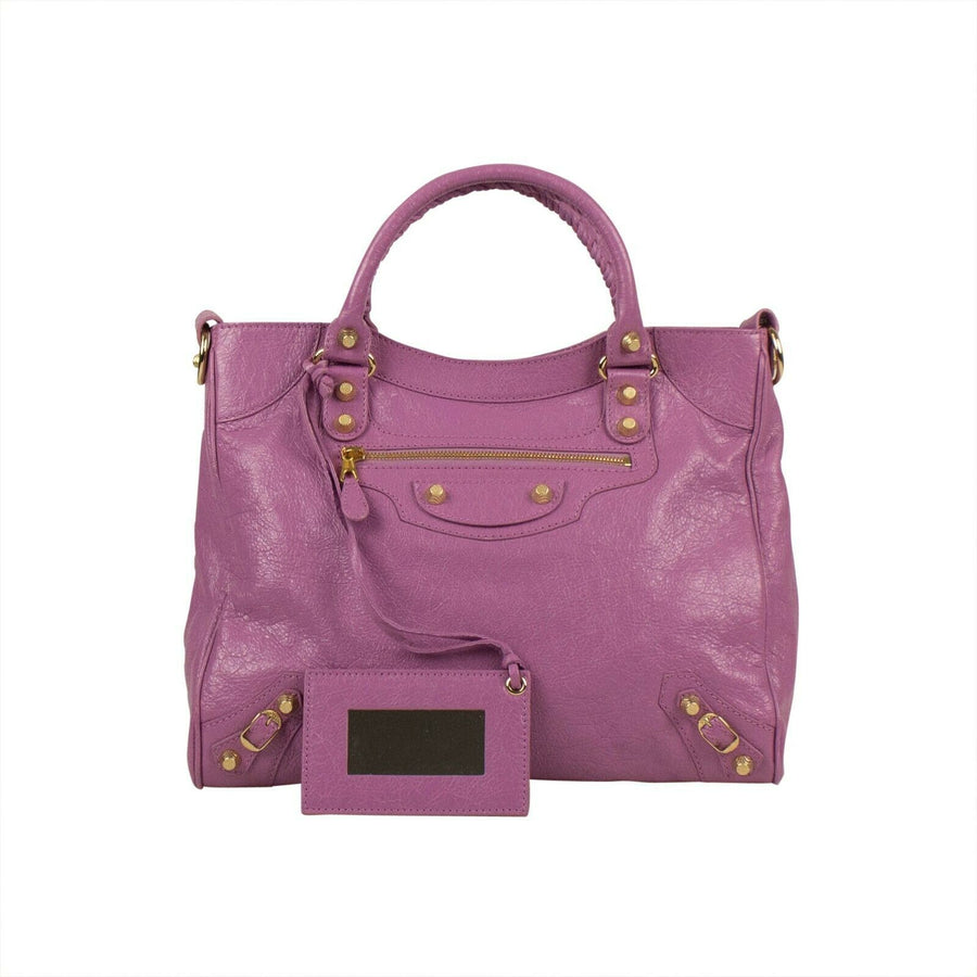 Shiny Textured Leather Giant 12 City Shoulder Bag - Purple