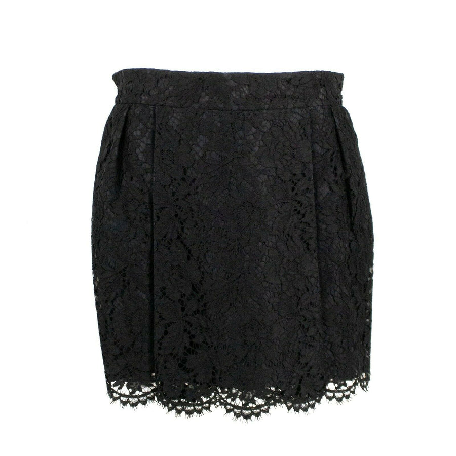 Lace Pleated Skirt - Black