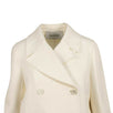 Double Breasted Feather Hem Coat - Ivory