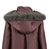 Fur Trim Hood Down Filled Coat - Purple