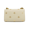 Padlock Leather Bee Star Small Shoulder Bag - White