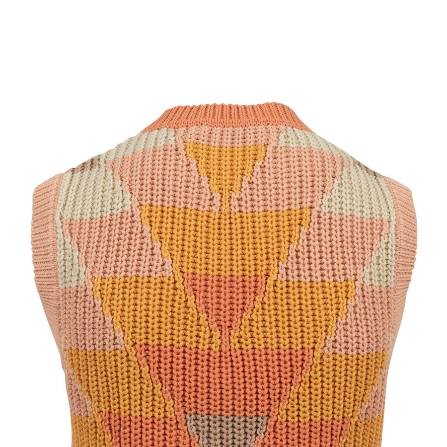 Geometric Knit Sweater Vest Top - Multi