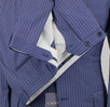 Drop 6 Striped Wool Blend 3 Button Suit - Blue