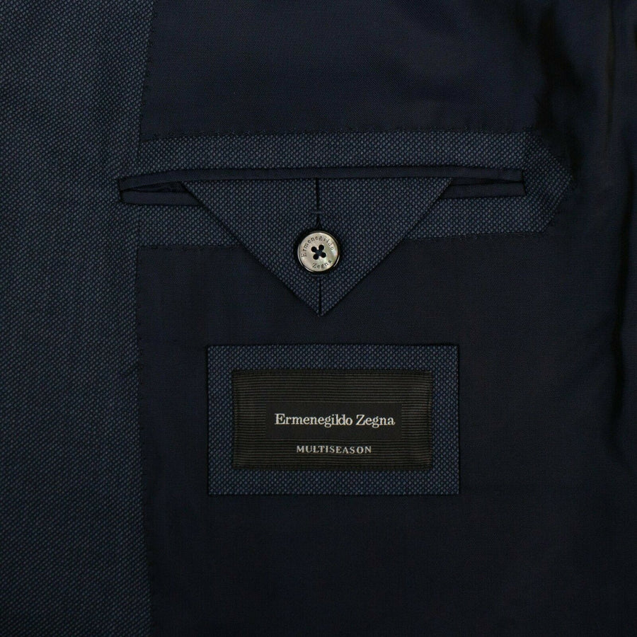 Wool Two Button Suit - Navy Blue