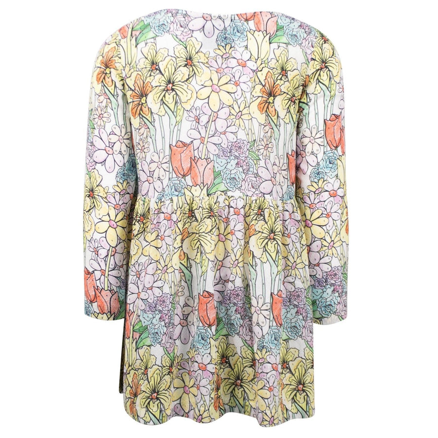 Floral Long Sleeve Button Front Dress - Multi