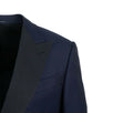 Wool One Button Tuxedo - Blue