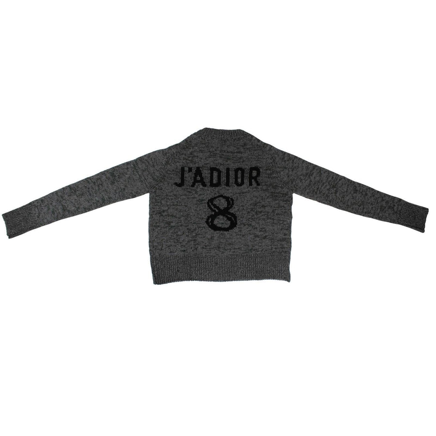 Cashmere J'ADIOR 8 Marled Knit Crewneck Sweater - Gray / Green