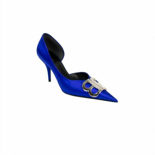 BB Satin Half D'Orsay Pumps -Electric Blue