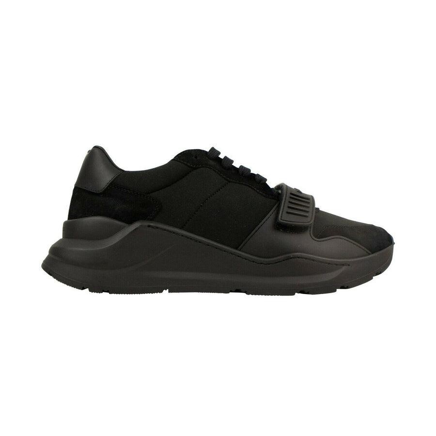 Suede Neoprene And Leather Sneakers - Black