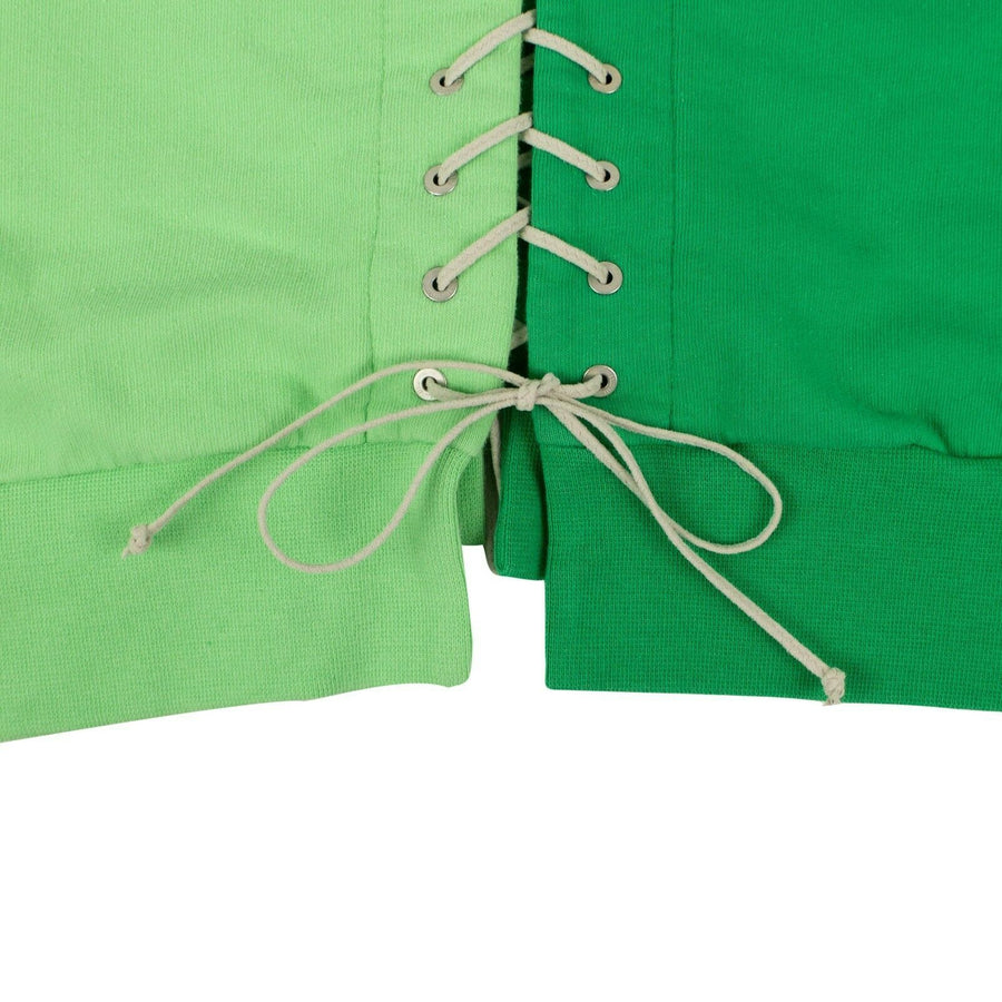 Cotton Tie-Fastening Sweatshirt - Green