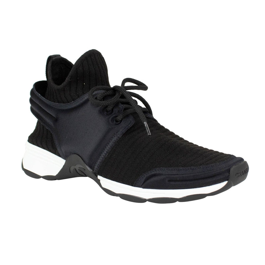 Stretch Fabric Sneakers - Black