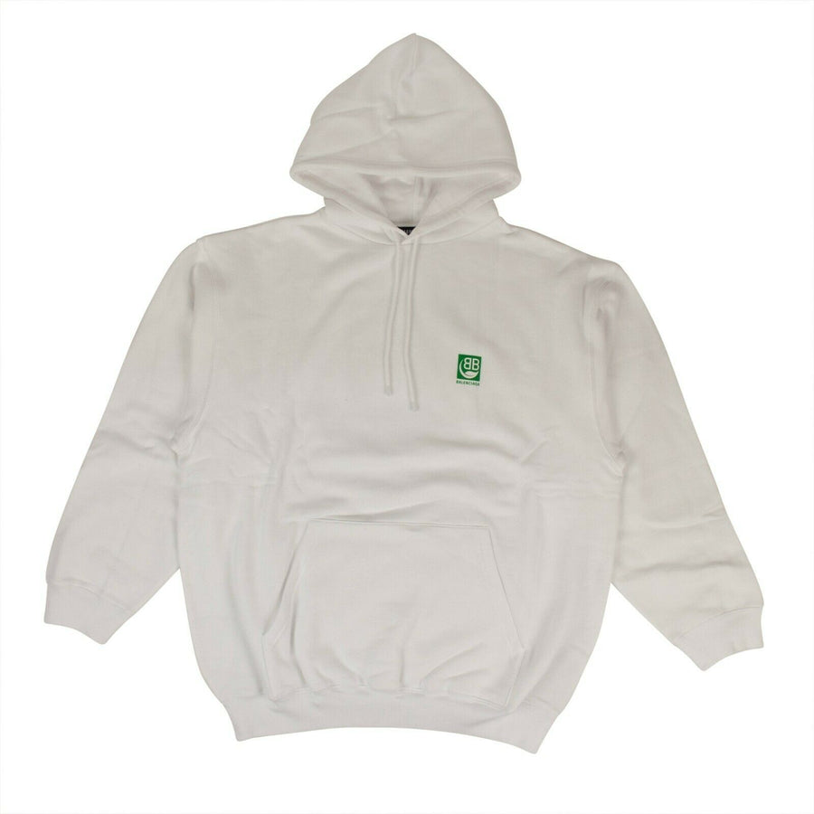 Cotton Green Logo Hoodie Sweatshirt - White