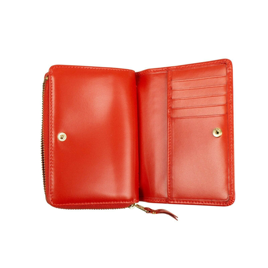 Leather Organizer Wallet - Red Orange