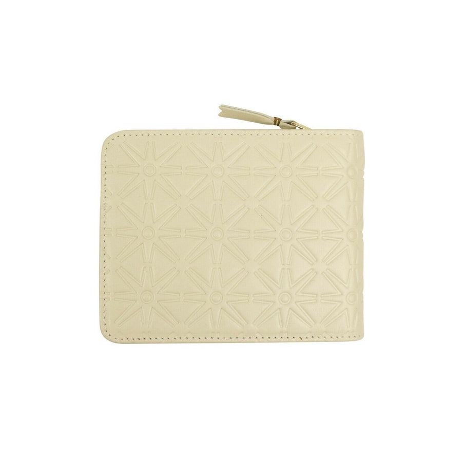 Leather Star Cardholder Zip Around Wallet - Ivory