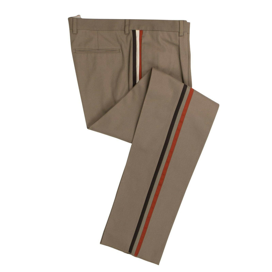 Side Striped Cotton Pants - Tan