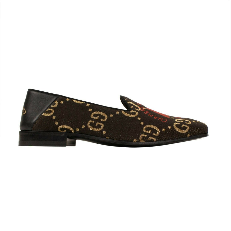 Men's GG Embroidered Skull Loafers - Brown