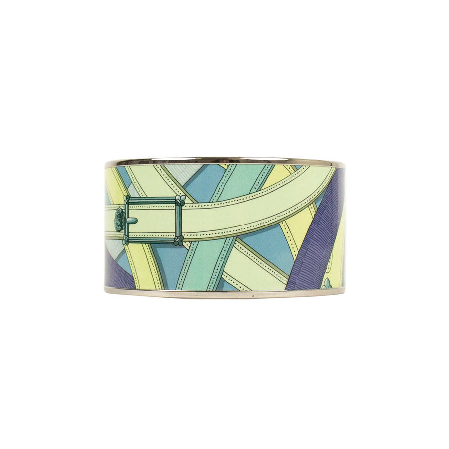 Cavalcadour Design Extra Wide Bangle Bracelet - Blue / Green