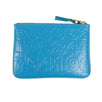 Leather Number Embossed Wallet Pouch - Blue