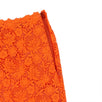 Floral Embroidered Skirt - Neon Orange