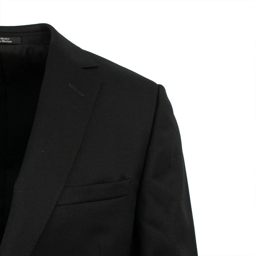 Wool Two Button Suit - Black