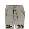 Moto Distressed Sweatpants - Heather Gray