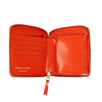 Leather Number Embossed Square Wallet - Red Orange