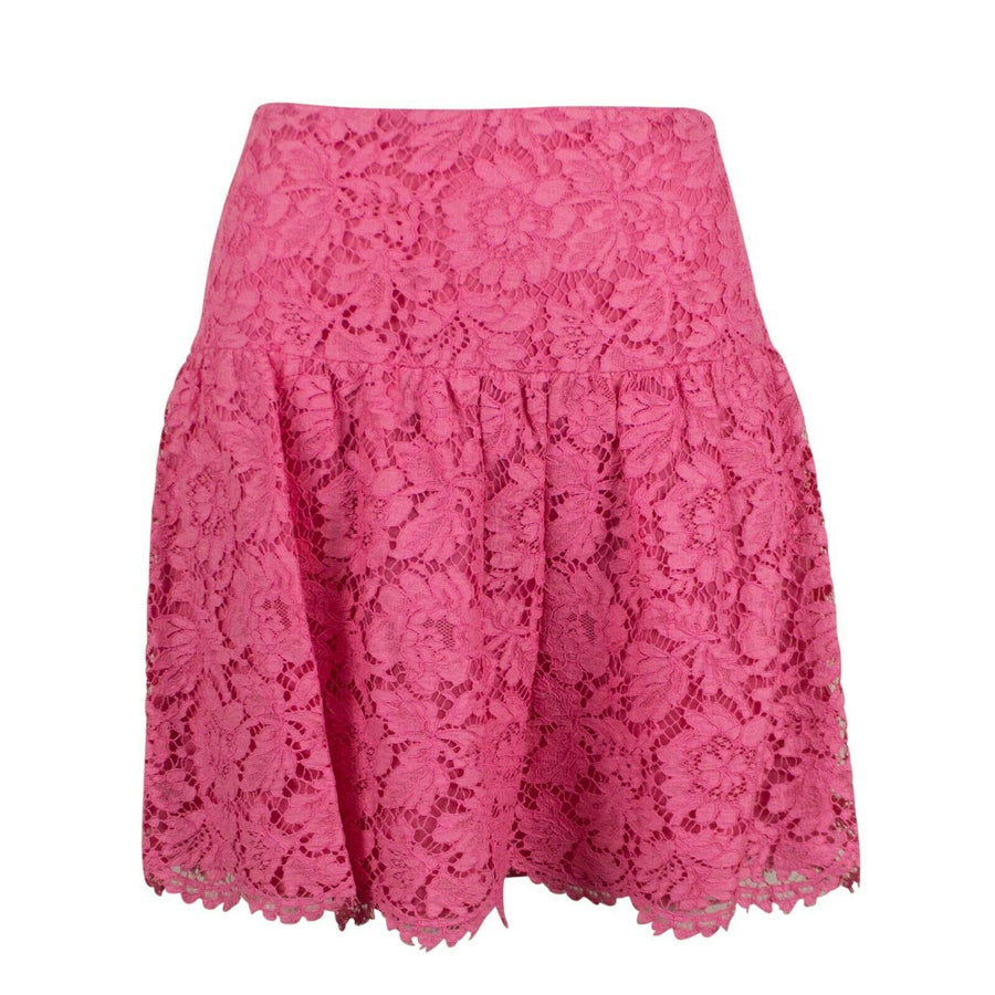 Lace Floral Embroidered Skirt - Pink