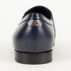 Crumpled Calfskin Leather Loafers  - Navy